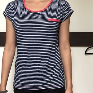 Zebra Stripe Shirt With Salmon Highlights